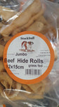 stockbull Beef hide rolls x 12 bulk bag natural dog chews